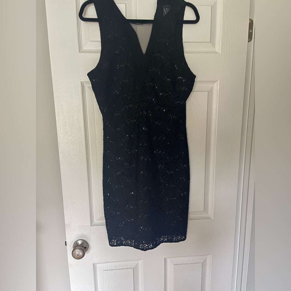 Night Way Collections Black Sequin Mini Dress